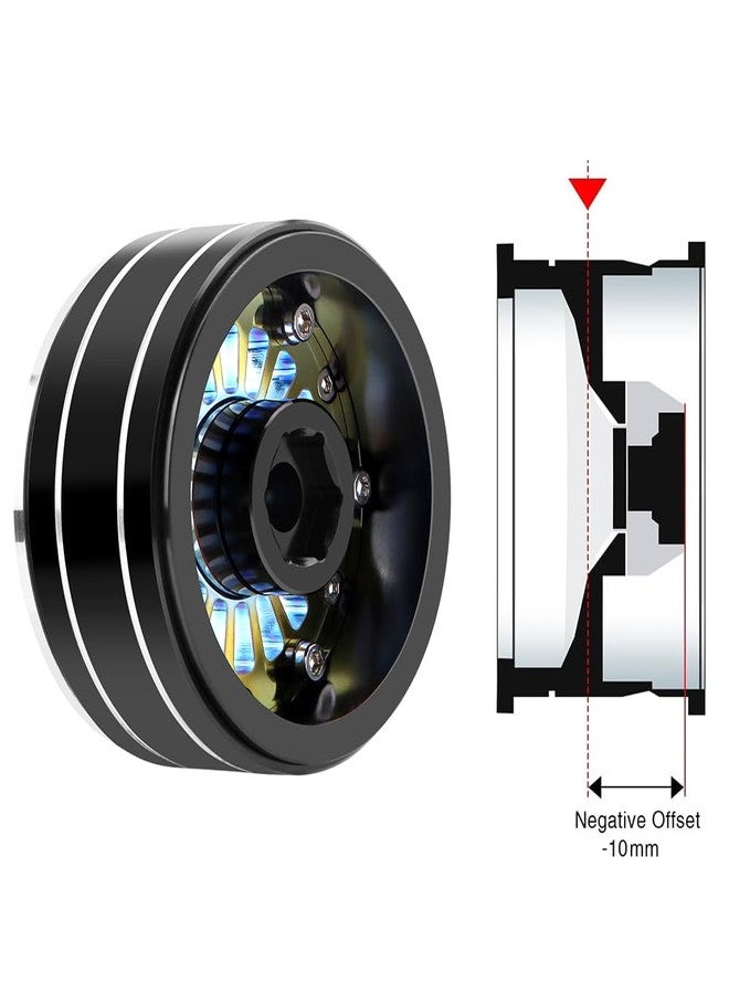 GLOBACT Turbine 1.9 Beadlock Wheel Rim Deep Dish Offset -10mm Aluminum Wheel Set for 1/10 SCX10 TRX4 VS4-10 Gen8 RC Crawler Upgrade (Green) - Image 2